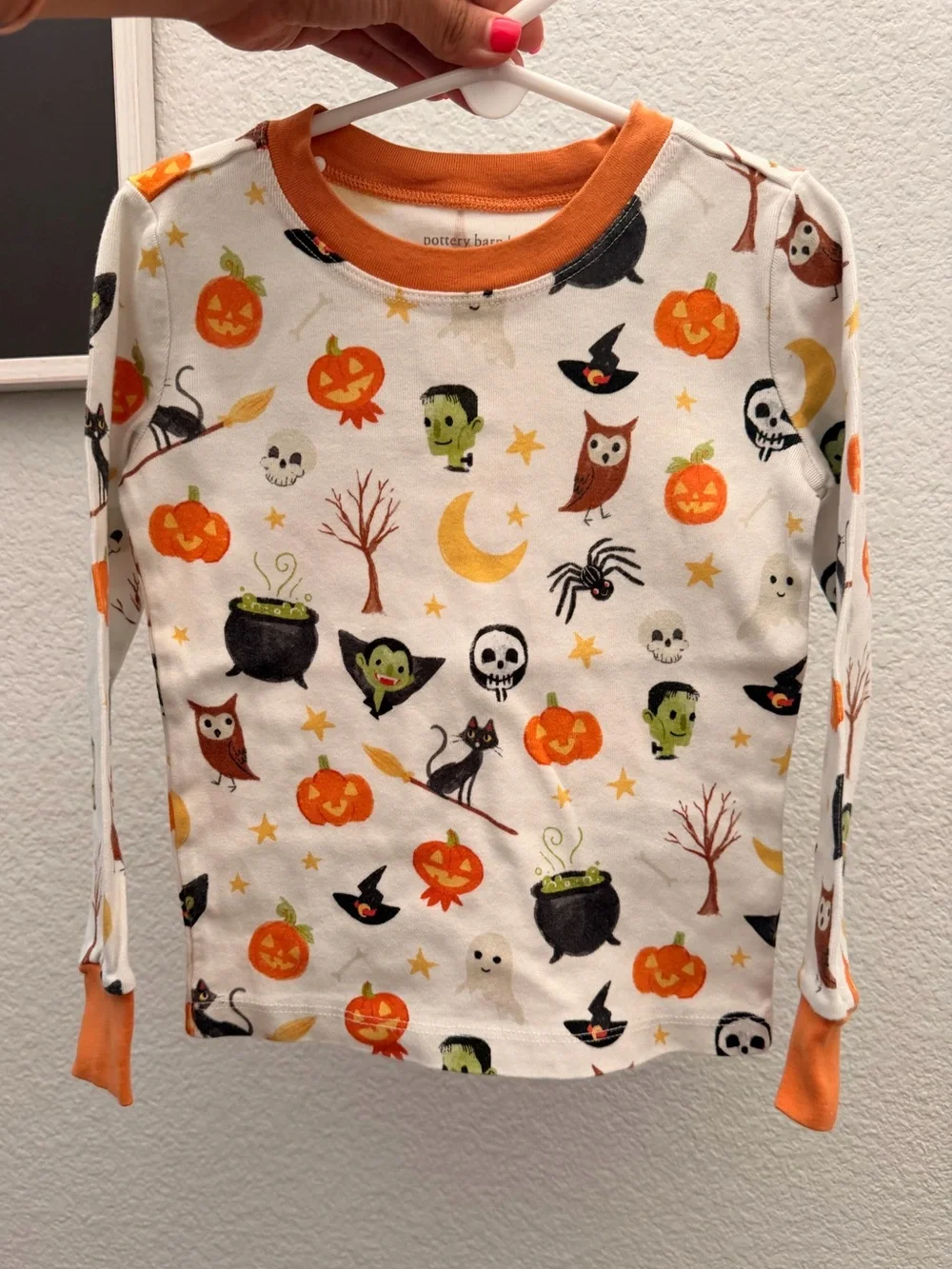 Pottery Barn Kids Halloween Pajama Set - Orange & White